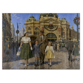 1950-talets Aussie jul Flinders Street Station
