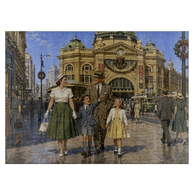 1950-talets Aussie jul Flinders Street Station (Framsidan)