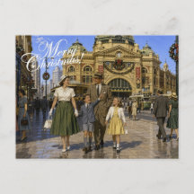 1950-talets Aussie jul Flinders Street Station