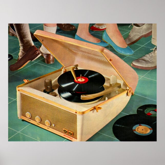 1950-talets bärbara spelarspelare poster (Framsidan)