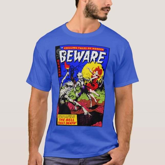 1950-talets BEWARE Skräckserietejp T Shirt (Framsida)