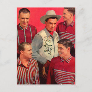 1950-talets cowboy Tass och hans pojkar Vykort