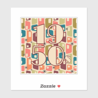 1950-talets dekorerade design klistermärken