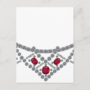 1950-talets Diamond Ruby Necklace Vykort