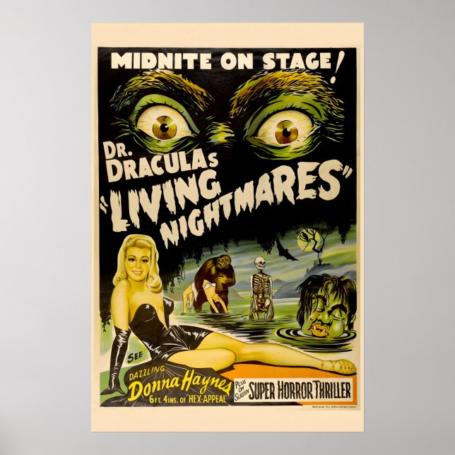 1950-talets Draculas levande mardrömmar Klassisk S Poster (Framsidan)