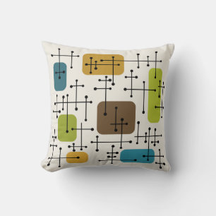 1950-talets Eames Era Art Crosshairs Kudde