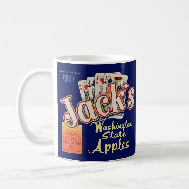1950-talets etikett Washington State Apples låda Kaffemugg (Vänster)