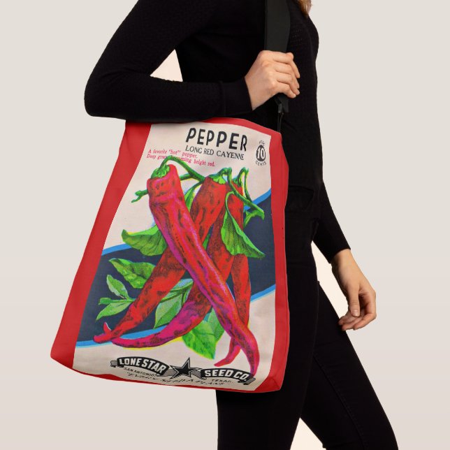 1950-talets frökapaket cayenne pepper print axelväska (Närbild)