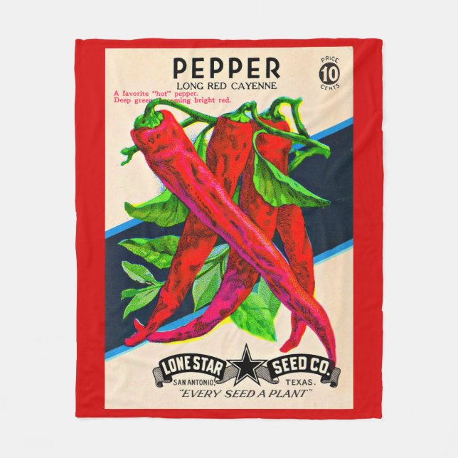 1950-talets frökapaket cayenne pepper print fleecefilt (Framsidan)