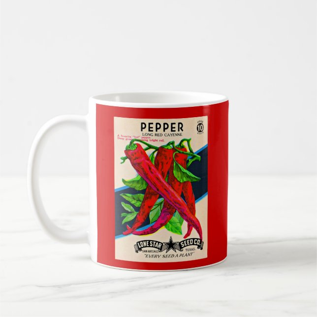 1950-talets frökapaket cayenne pepper print kaffemugg (Vänster)