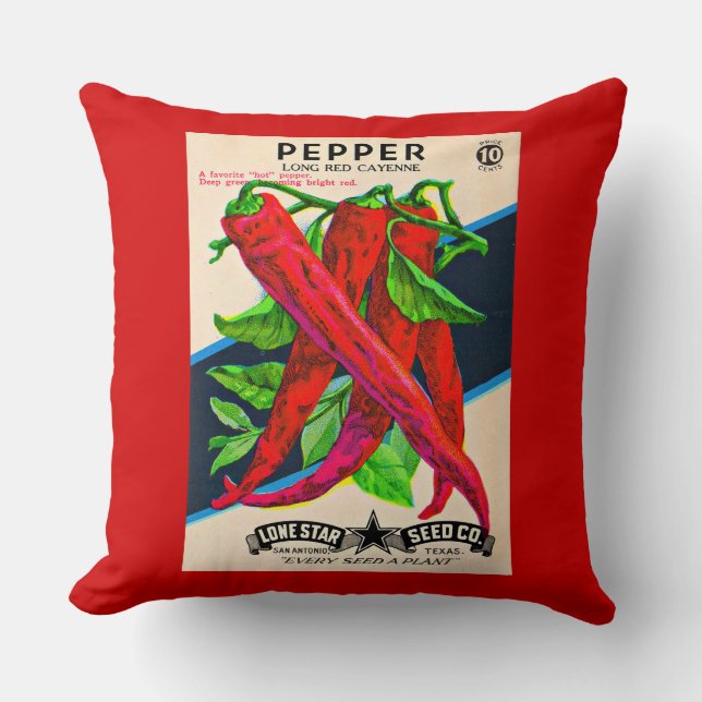 1950-talets frökapaket cayenne pepper print kudde (Framsida)