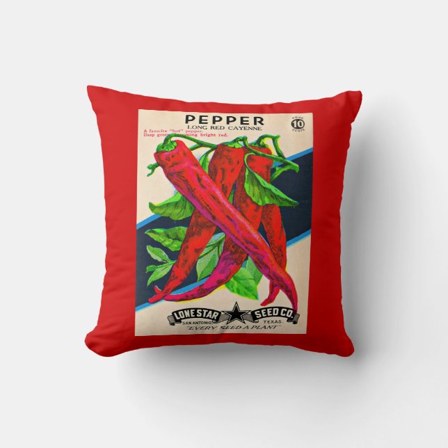 1950-talets frökapaket cayenne pepper print kudde (Framsida)