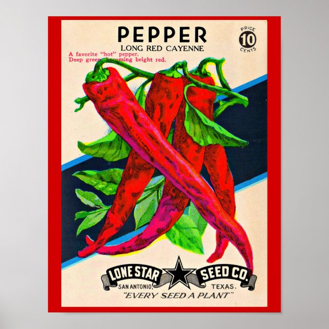 1950-talets frökapaket cayenne pepper print poster (Framsidan)