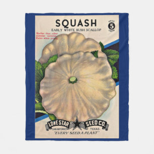 1950-talets frökapaket, vit squash-utskrift fleecefilt
