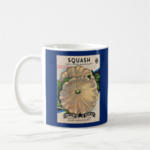 1950-talets frökapaket, vit squash-utskrift kaffemugg
