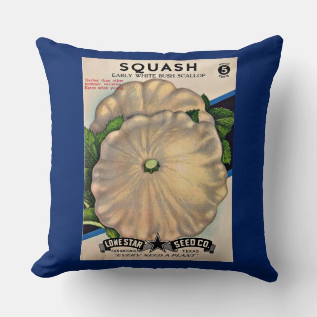 1950-talets frökapaket, vit squash-utskrift kudde (Framsida)