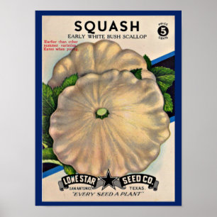 1950-talets frökapaket, vit squash-utskrift poster