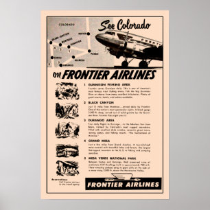 1950-talets Frontier Airlines Ad Reprint Poster