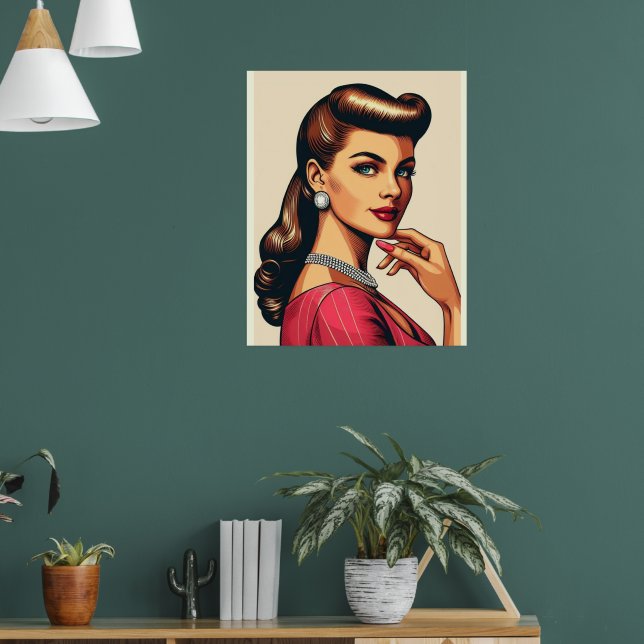 1950-talets glamourösa kvinnomoda, 50-tals kjolar  poster (Vardagsrum 1)