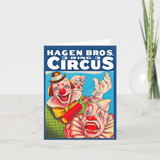 1950-talets Hagen Brothers Circus poster utskrift Anteckningskort (Framsida)