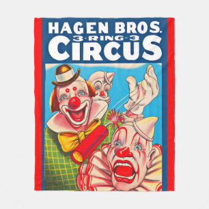 1950-talets Hagen Brothers Circus poster utskrift Fleecefilt