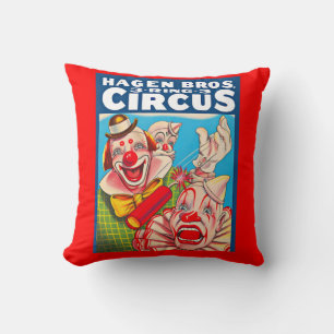 1950-talets Hagen Brothers Circus poster utskrift Kudde