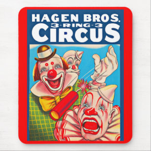 1950-talets Hagen Brothers Circus poster utskrift Musmatta
