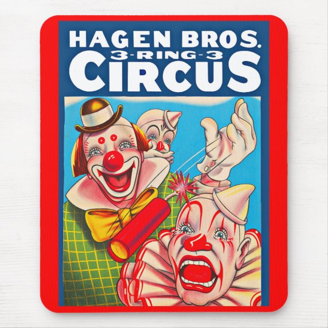 1950-talets Hagen Brothers Circus poster utskrift Musmatta (Framsidan)
