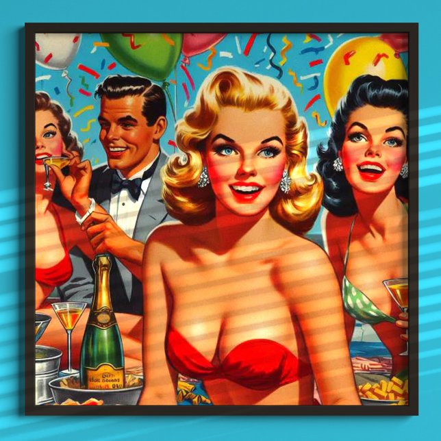 1950-talets illustration av Party Poster (Skapare uppladdad)