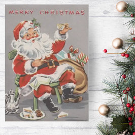 1950-talets jultomte med Tea och Cookies Anpassnin Helgkort