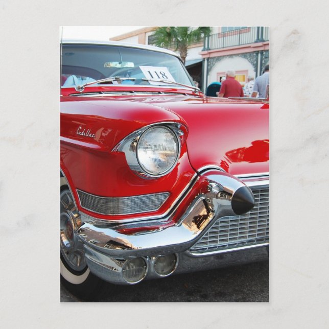 1950-talets kadillak vykort (Framsida)