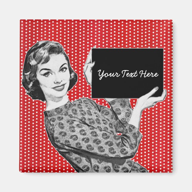 1950-talets kvinna med tecken magnet (Framsidan)