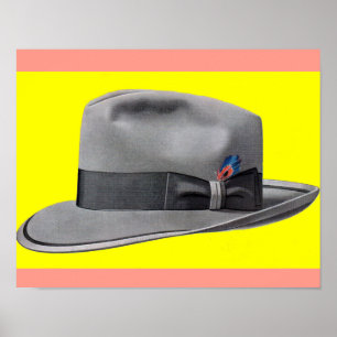 1950-talets manar fedora-hatt poster