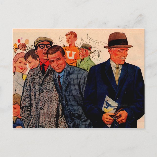 1950-talets manar med Hickey-Freeman Vykort (Framsida)