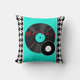 1950-talets Middag, svart och vit styrd reflektor Kudde