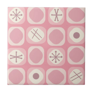 1950-talets Mod Art Soft Cubes Rosa Vanilla Kakelplatta