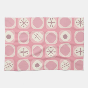 1950-talets Mod Art Soft Cubes Rosa Vanilla Kökshandduk