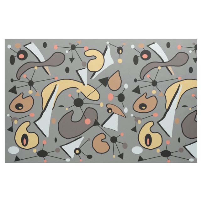 1950-talets moderna, digitala, organiska sfärer tyg (Fat Quarter)