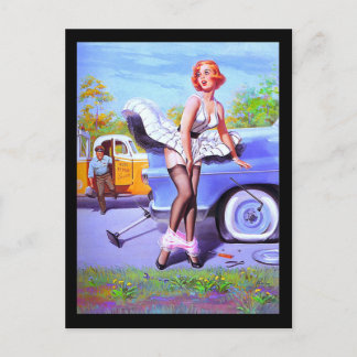 1950-talets Pin-up-flicka Postkort Vykort