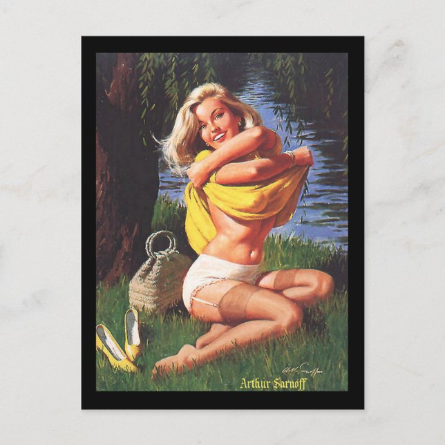 1950-talets Pin-up-flicka Postkort Vykort (Framsida)