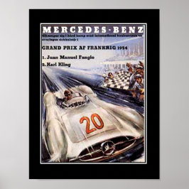 1950-talets Racingbil Vintage Affisch