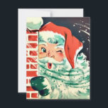 1950-talets Retro Vintage-jultomten Winking Julkort<br><div class="desc">1950-talets Retro Vintage jul Santa Winking Helgdag Card.</div>