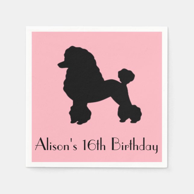 1950-talets Rosa Pudel Skirt - engångsservetter Pappersservett (Framsidan)