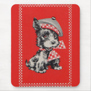 1950-talets Scottie hund i rött Musmatta