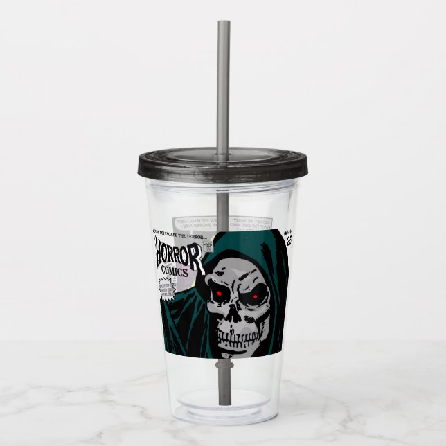 1950-talets SKRÄCKSERIE Acryl Tumbler Take Away Mugg (Framsida)
