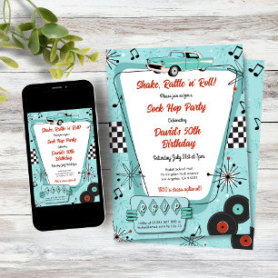 1950-talets Sock Hop-fest Inbjudningar