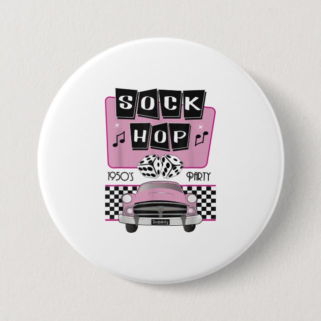 1950-talets Sock Skutt Dance Costume Retro 50-tale Knapp (Framsida)