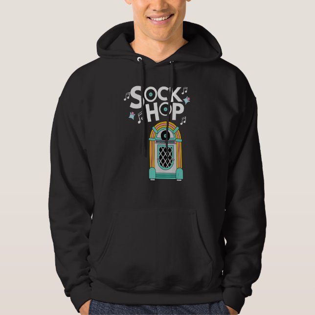 1950-talets Sock Skutt Jukebox-Temaparty för 50-år Hoodie (Framsida)