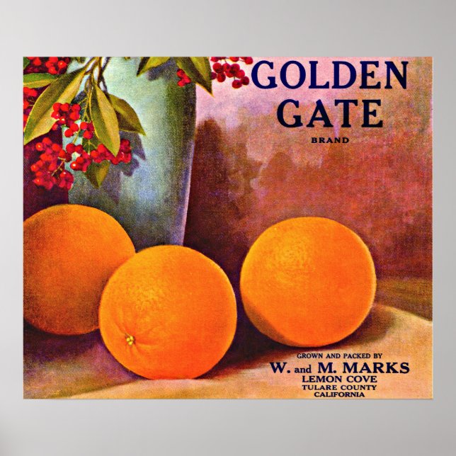 1950-talets varumärke Golden Grind orange låda Poster (Framsidan)