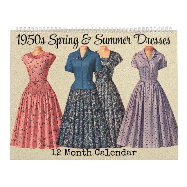 1950-talets Vintage Dress Design Vår Summer Kalender (Omslag)